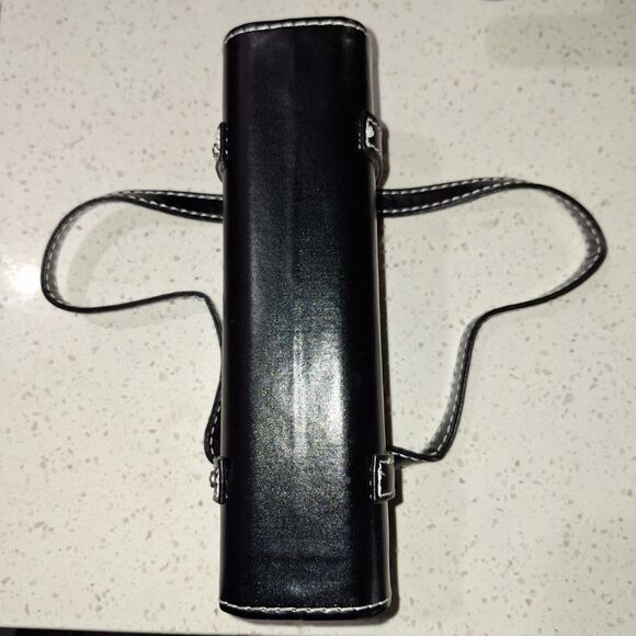 Black Small Rectangular Handbag Cosmetic Purse with Decorative Silver Tone Studs - Picture 13 of 15